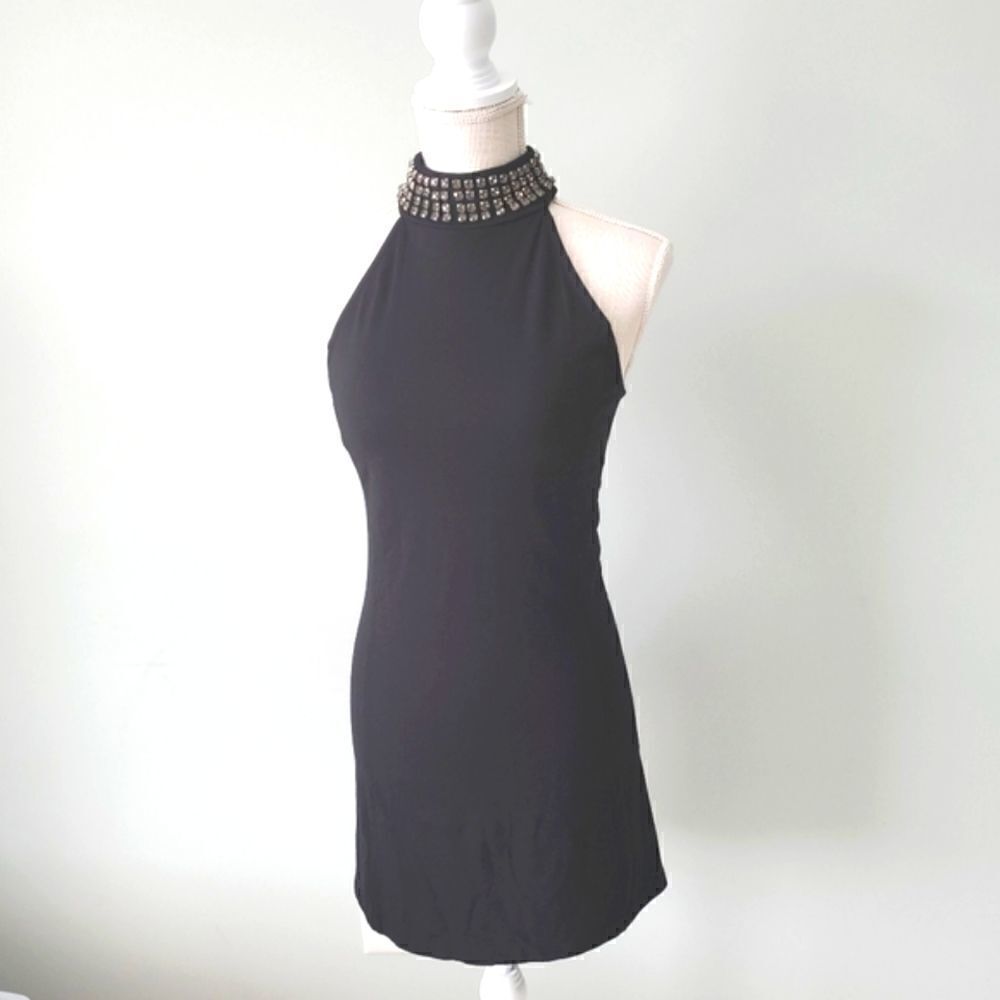 Sanctuary Women's Sleeveless Halter Dress With Clear Embellishments  Size XS